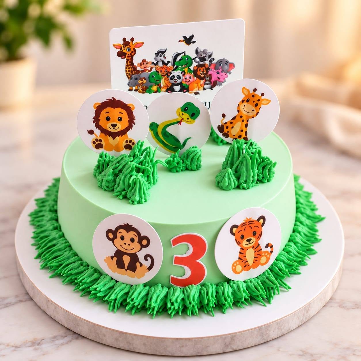 Jungle Safari Animal Cake by Sugar & Soul